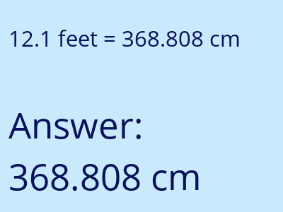12.1 feet in cm image