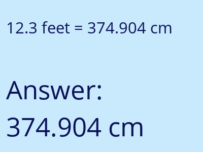 12.3 feet in cm image