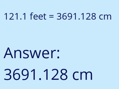 121.1 feet in cm image