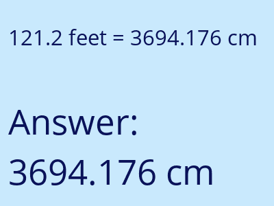 121.2 feet in cm image
