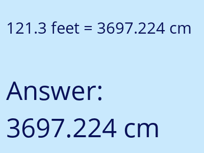 121.3 feet in cm image