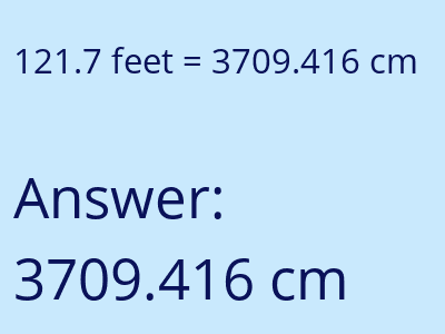 121.7 feet in cm image