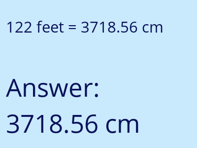 122 feet in cm image