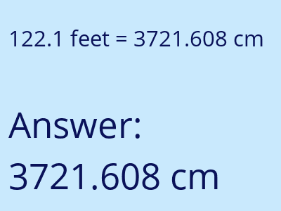 122.1 feet in cm image