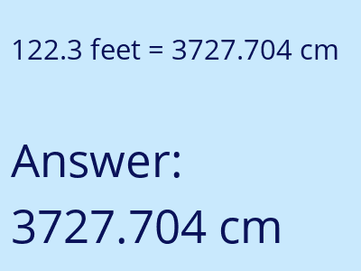 122.3 feet in cm image