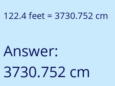 122.4 feet in cm image