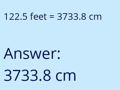 122.5 feet in cm image