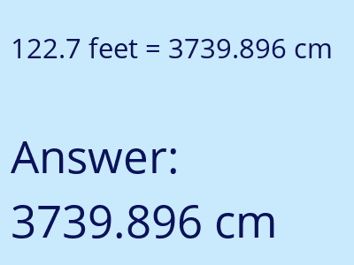 122.7 feet in cm image
