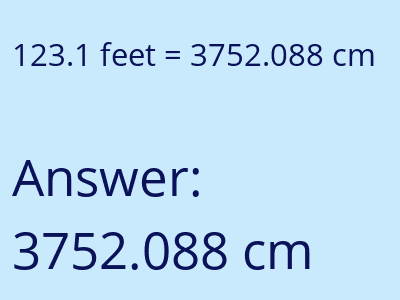 123.1 feet in cm image