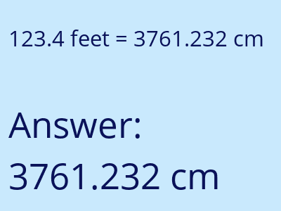 123.4 feet in cm image