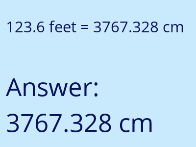 123.6 feet in cm image