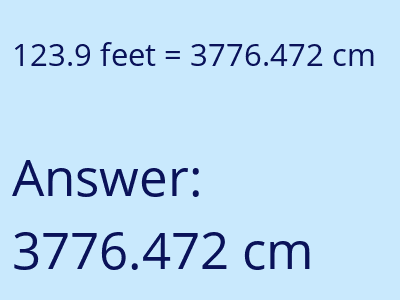 123.9 feet in cm image