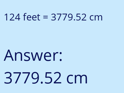 124 feet in cm image