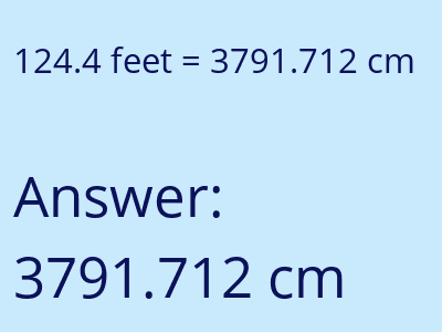 124.4 feet in cm image