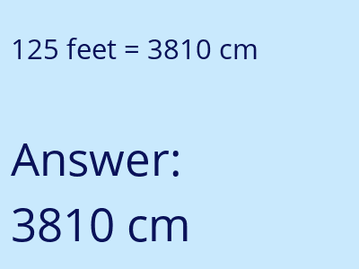 125 feet in cm image