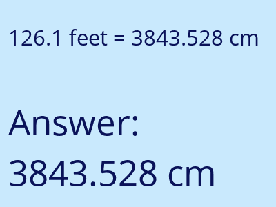 126.1 feet in cm image