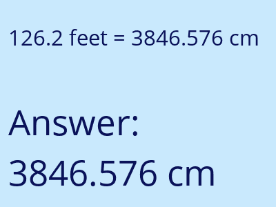 126.2 feet in cm image