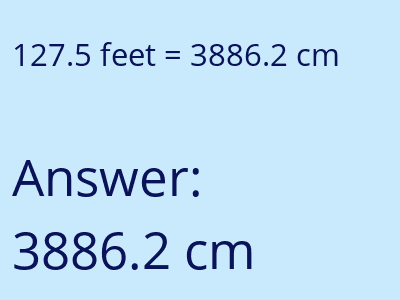 127.5 feet in cm image