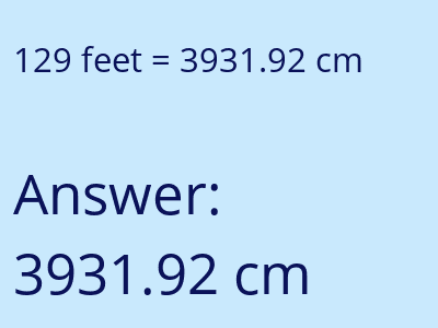 129 feet in cm image