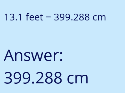 13.1 feet in cm image