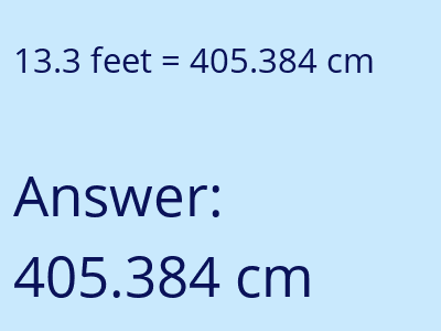13.3 feet in cm image