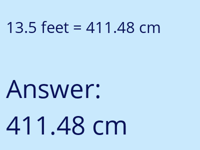 13.5 feet in cm image