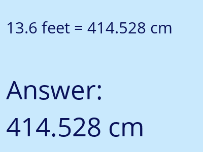 13.6 feet in cm image