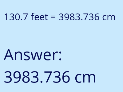 130.7 feet in cm image