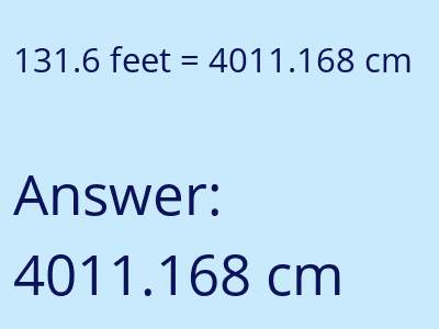 131.6 feet in cm image