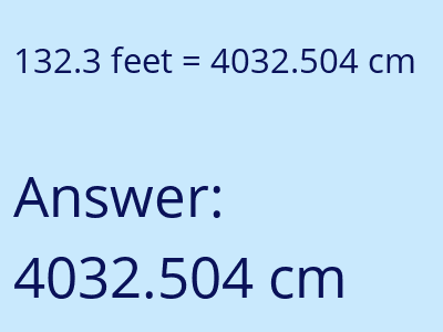 132.3 feet in cm image