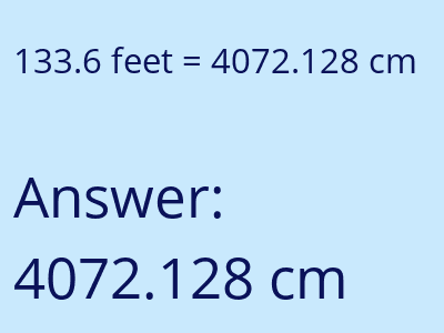 133.6 feet in cm image