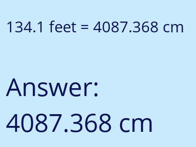 134.1 feet in cm image