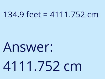 134.9 feet in cm image