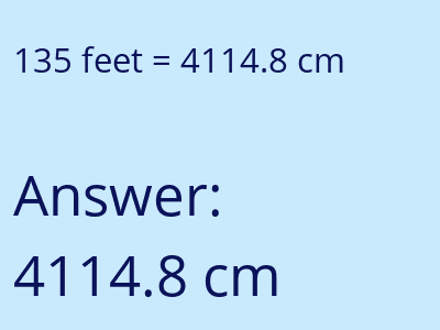 135 feet in cm image