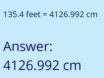 135.4 feet in cm image