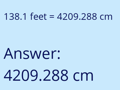 138.1 feet in cm image