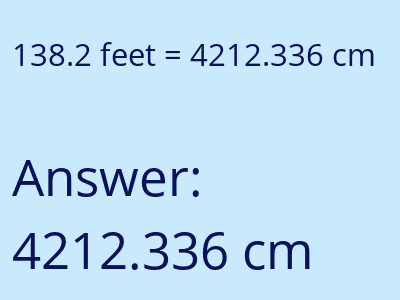 138.2 feet in cm image