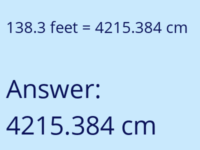 138.3 feet in cm image