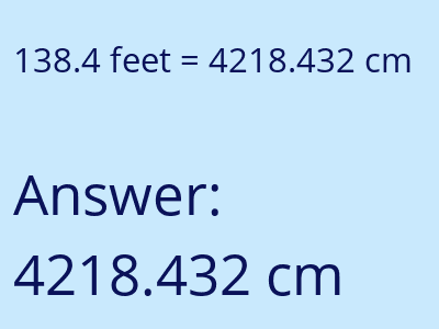 138.4 feet in cm image