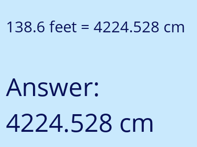 138.6 feet in cm image