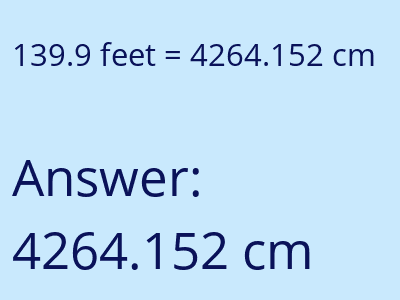 139.9 feet in cm image