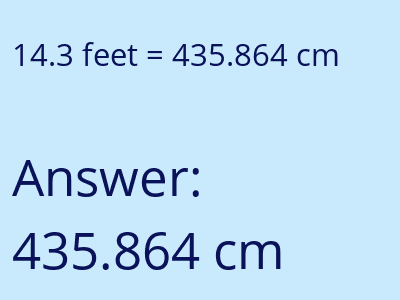14.3 feet in cm image