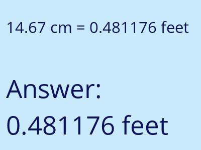 14.67 cm in feet image