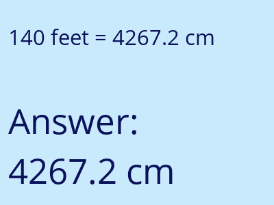 140 feet in cm image