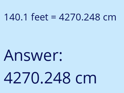 140.1 feet in cm image