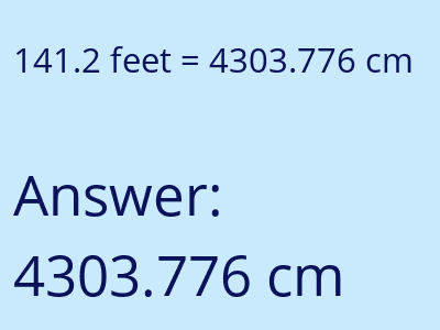 141.2 feet in cm image