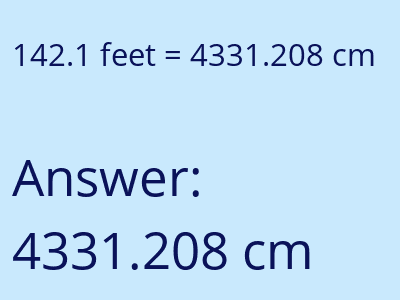 142.1 feet in cm image