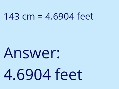143 cm in feet image
