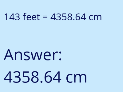 143 feet in cm image