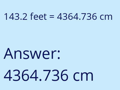 143.2 feet in cm image